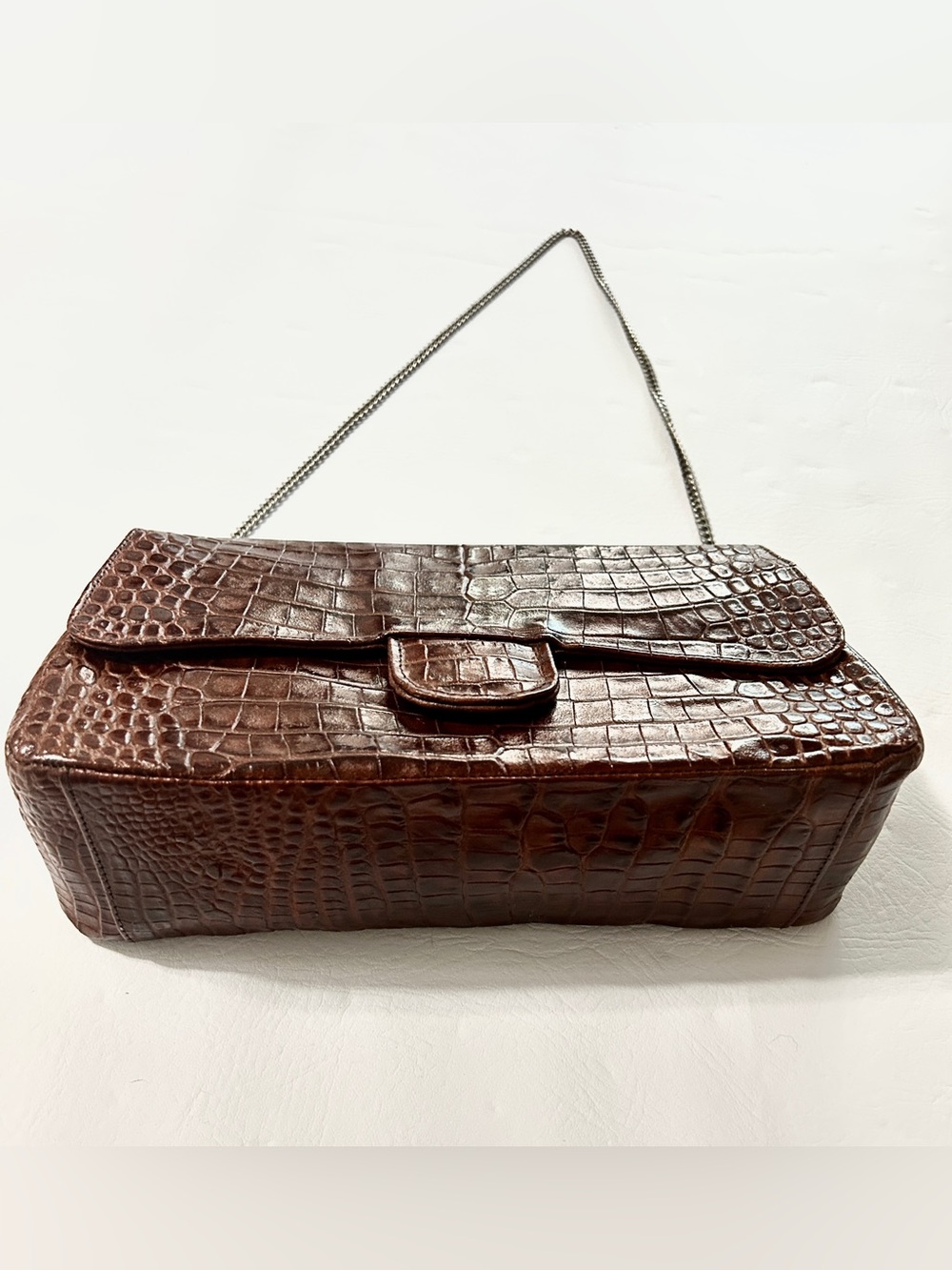 Genuine Veari ALLIGATOR CROCODILE SKIN Brown Purse - Picture 3 of 9